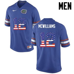 Men's Florida Gators #12 C.J. McWilliams NCAA Nike Blue USA Flag Fashion Authentic Stitched College Football Jersey RTW2762GZ